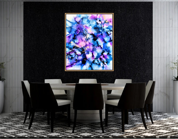 Acrylglasbild «Sea of Blue Flowers»