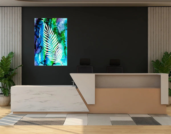 Acrylglasbild «Silver Feather»